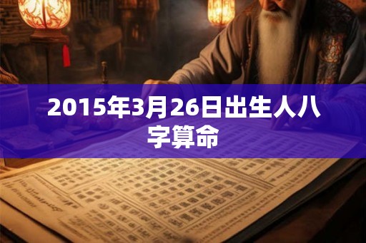 2015年3月26日出生人八字算命