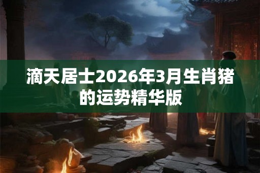 滴天居士2026年3月生肖猪的运势精华版