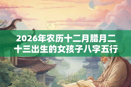 2026年农历十二月腊月二十三出生的女孩子八字五行取名宝典