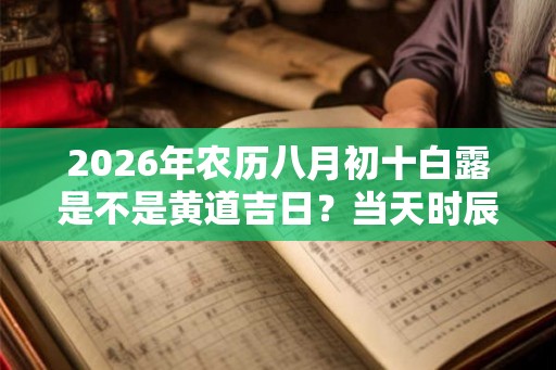 2026年农历八月初十白露是不是黄道吉日？当天时辰吉凶如何？