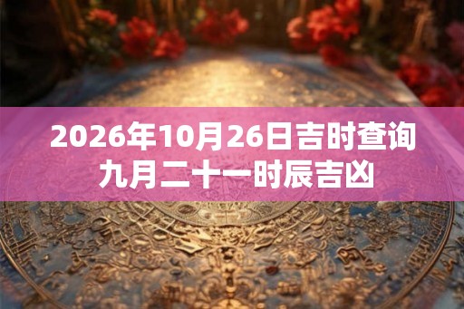 2026年10月26日吉时查询 九月二十一时辰吉凶