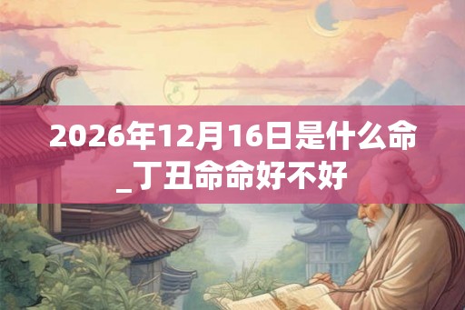 2026年12月16日是什么命_丁丑命命好不好