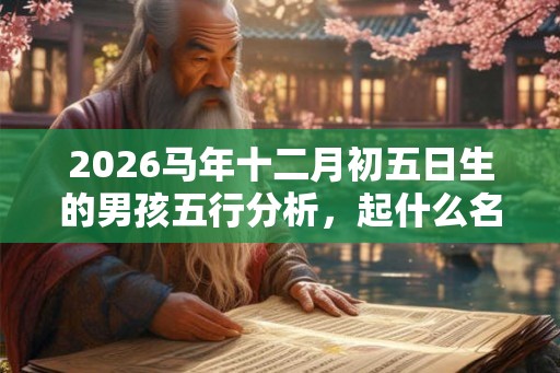 2026马年十二月初五日生的男孩五行分析，起什么名字好？
