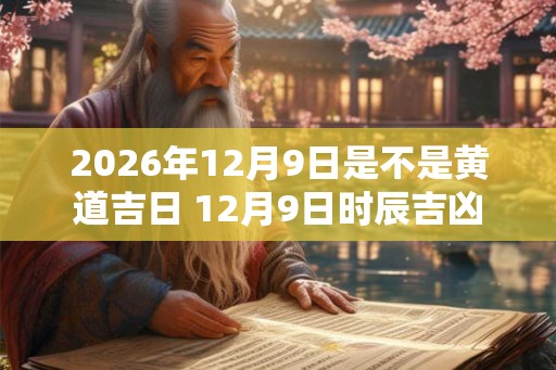2026年12月9日是不是黄道吉日 12月9日时辰吉凶