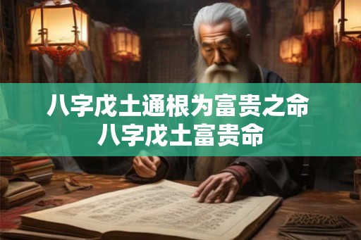 八字戊土通根为富贵之命 八字戊土富贵命