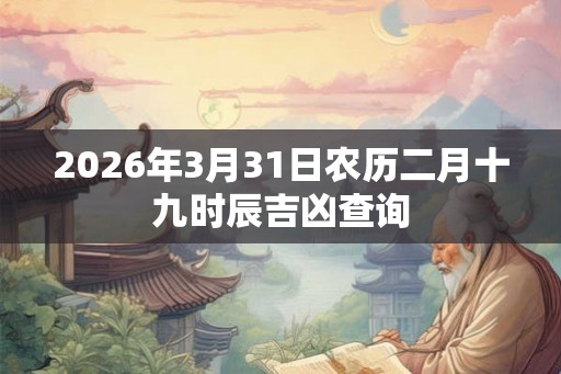 2026年3月31日农历二月十九时辰吉凶查询