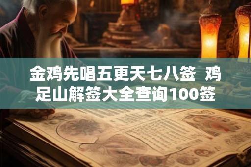 金鸡先唱五更天七八签 鸡足山解签大全查询100签 金鸡先唱五更天七八签 鸡足山解签大全查询100签