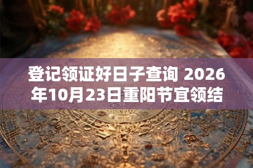 登记领证好日子查询 2026年10月23日重阳节宜领结婚证吗