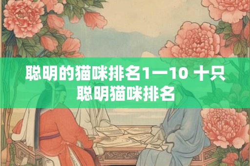 聪明的猫咪排名1一10 十只聪明猫咪排名