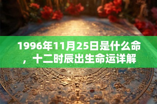 1996年11月25日是什么命，十二时辰出生命运详解