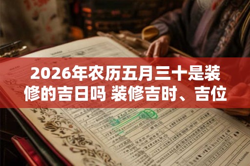 2026年农历五月三十是装修的吉日吗 装修吉时、吉位查询