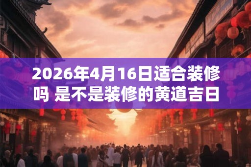 2026年4月16日适合装修吗 是不是装修的黄道吉日