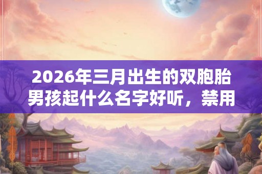 2026年三月出生的双胞胎男孩起什么名字好听，禁用什么字