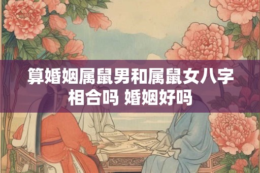 算婚姻属鼠男和属鼠女八字相合吗 婚姻好吗