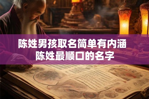 陈姓男孩取名简单有内涵  陈姓最顺口的名字