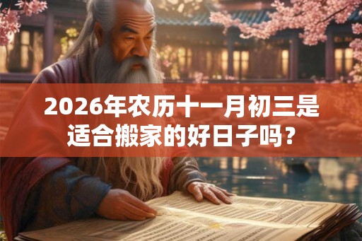 2026年农历十一月初三是适合搬家的好日子吗？