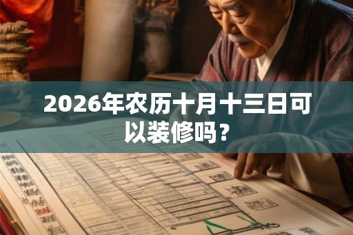 2026年农历十月十三日可以装修吗？