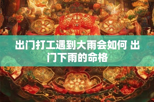 出门打工遇到大雨会如何 出门下雨的命格 出门打工遇到大雨会如何 出门下雨的命格
