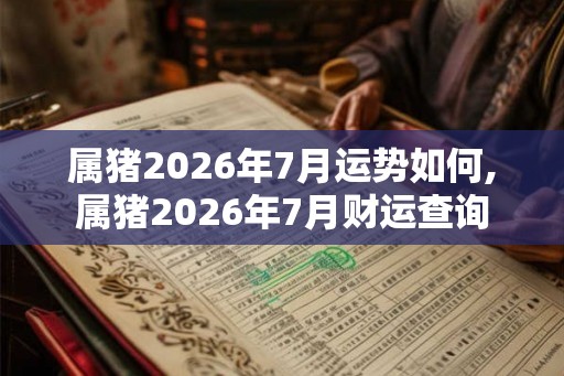 属猪2026年7月运势如何,属猪2026年7月财运查询 属猪2026年7月运势如何,属猪2026年7月财运查询