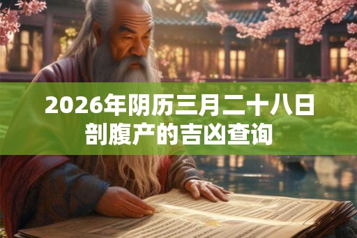 2026年阴历三月二十八日剖腹产的吉凶查询 2026年阴历三月二十八日剖腹产的吉凶查询
