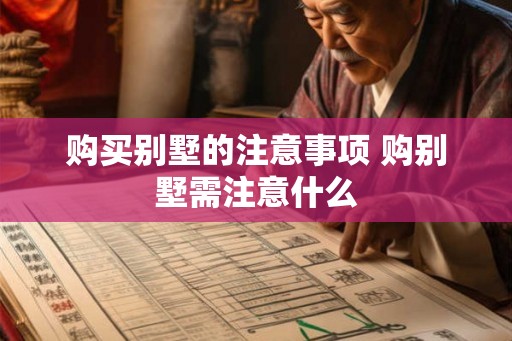 购买别墅的注意事项 购别墅需注意什么 购买别墅的注意事项 购别墅需注意什么