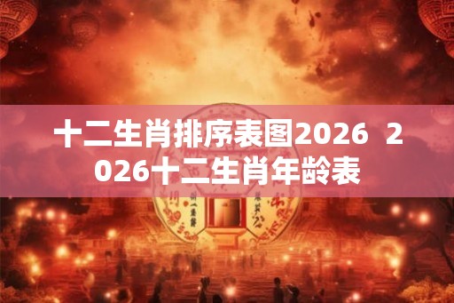 十二生肖排序表图2026  2026十二生肖年龄表