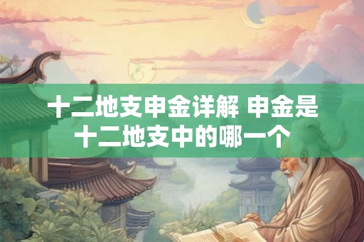 十二地支申金详解 申金是十二地支中的哪一个