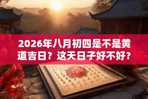 2026年八月初四是不是黄道吉日？这天日子好不好？