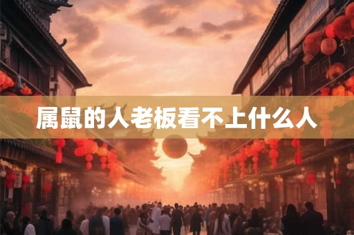 属鼠的人老板看不上什么人