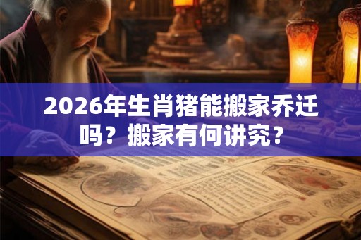 2026年生肖猪能搬家乔迁吗？搬家有何讲究？