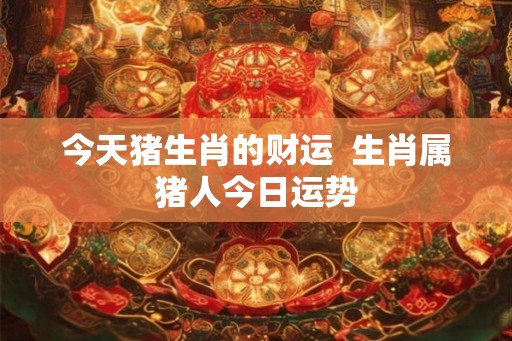 今天猪生肖的财运  生肖属猪人今日运势