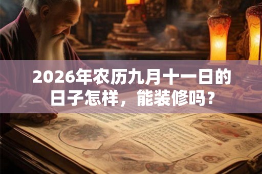 2026年农历九月十一日的日子怎样,能装修吗? 2026年农历九月十一日的日子怎样,能装修吗?