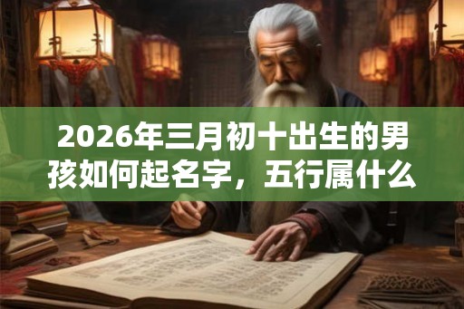 2026年三月初十出生的男孩如何起名字，五行属什么