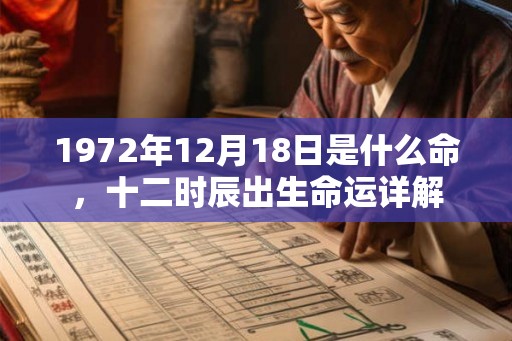 1972年12月18日是什么命，十二时辰出生命运详解