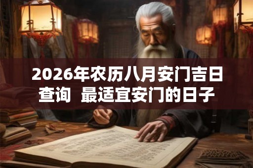 2026年农历八月安门吉日查询  最适宜安门的日子