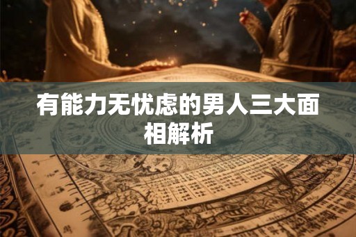 有能力无忧虑的男人三大面相解析