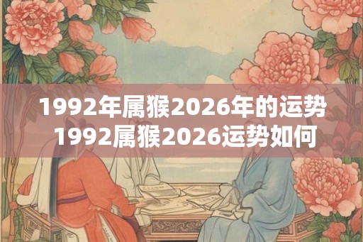 1992年属猴2026年的运势 1992属猴2026运势如何