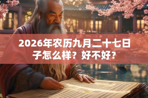 2026年农历九月二十七日子怎么样？好不好？