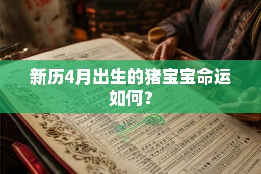 新历4月出生的猪宝宝命运如何？