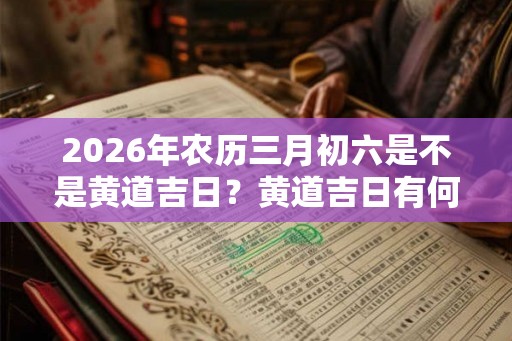2026年农历三月初六是不是黄道吉日？黄道吉日有何说法？