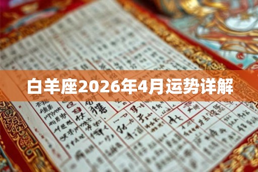 白羊座2026年4月运势详解