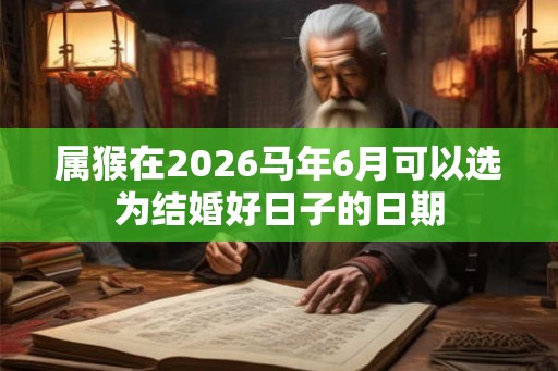 属猴在2026马年6月可以选为结婚好日子的日期