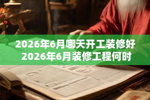 2026年6月哪天开工装修好 2026年6月装修工程何时完工