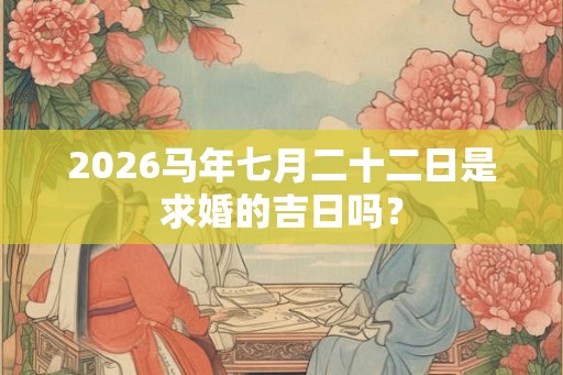 2026马年七月二十二日是求婚的吉日吗？