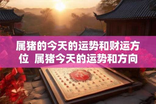 属猪的今天的运势和财运方位  属猪今天的运势和方向