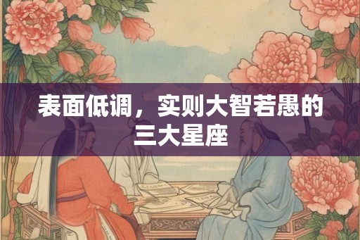 表面低调，实则大智若愚的三大星座