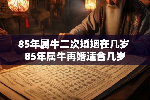 85年属牛二次婚姻在几岁 85年属牛再婚适合几岁