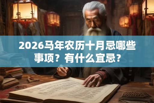 2026马年农历十月忌哪些事项？有什么宜忌？