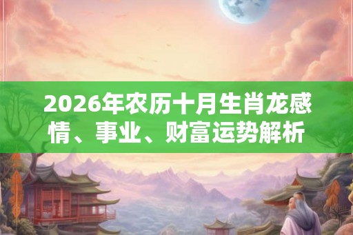 2026年农历十月生肖龙感情、事业、财富运势解析