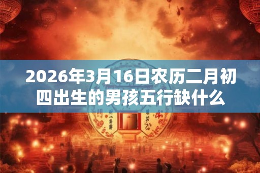 2026年3月16日农历二月初四出生的男孩五行缺什么